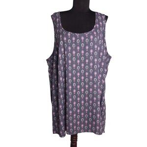 Torrid Size 3 Tunic Top Sleeveless Mandala Print Georgette Hi Lo Tapered Hem